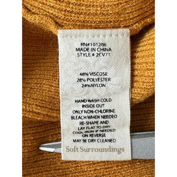 Soft Surroundings Sweater Womens Small Honey Celia Keyhole Knit Cozy Fall Office - Picture 7 of 7